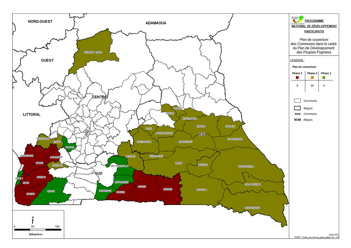 Plan de couverture des Communes dans le cadre du Plan de Développement des Peuples Pygmées